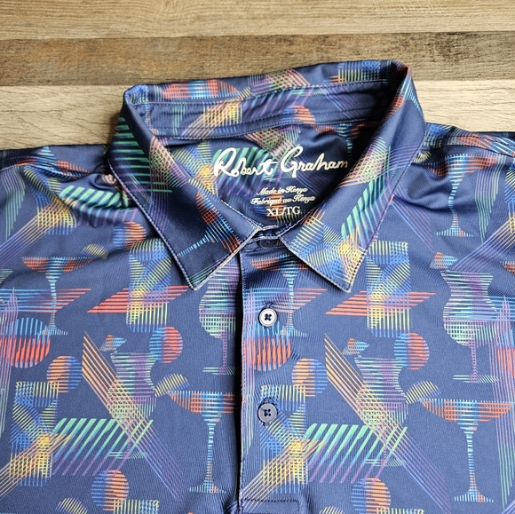 Robert Graham Happiest Hour Polo Shirt Size XL - Picture 5 of 9